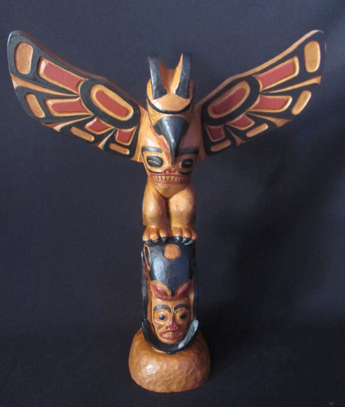 Canadian First Nation Ritual Object Miniature: "Totem Pole"