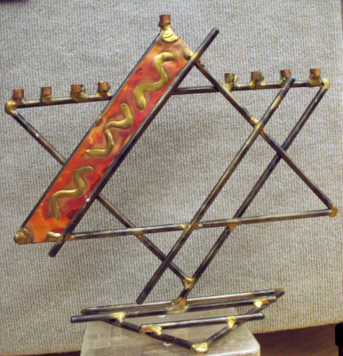 US Jewish Holiday (Hanukkah) Candleholder - "Hanukkiah" 