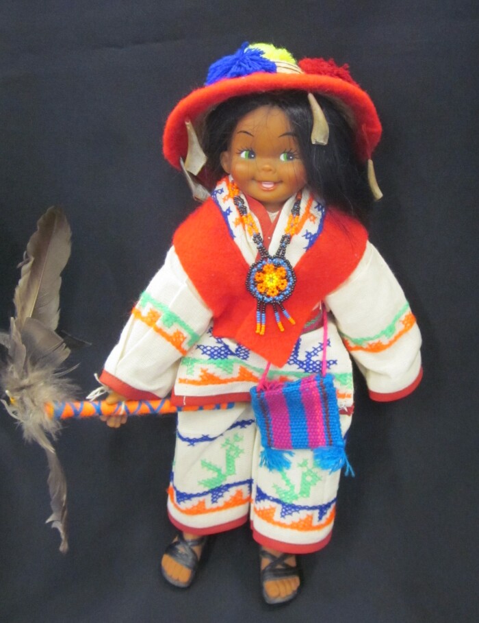 Mexican Huichol People Display Doll: "Traje"