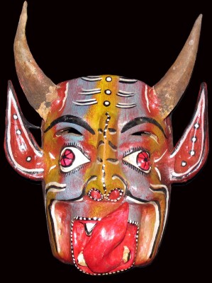 Mexican "Pastorela" Nativity Festival Devil Mask - "El Diablo"